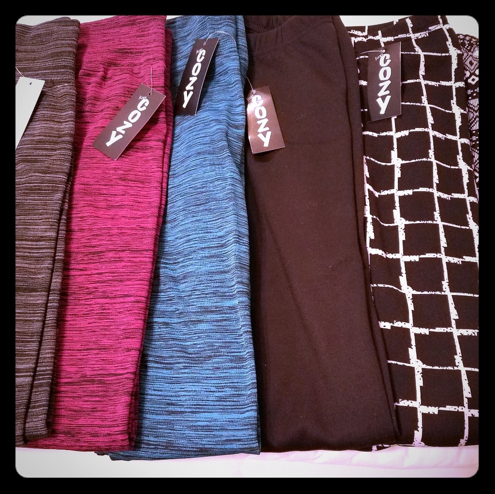 6 pairs of fleece lined leggings